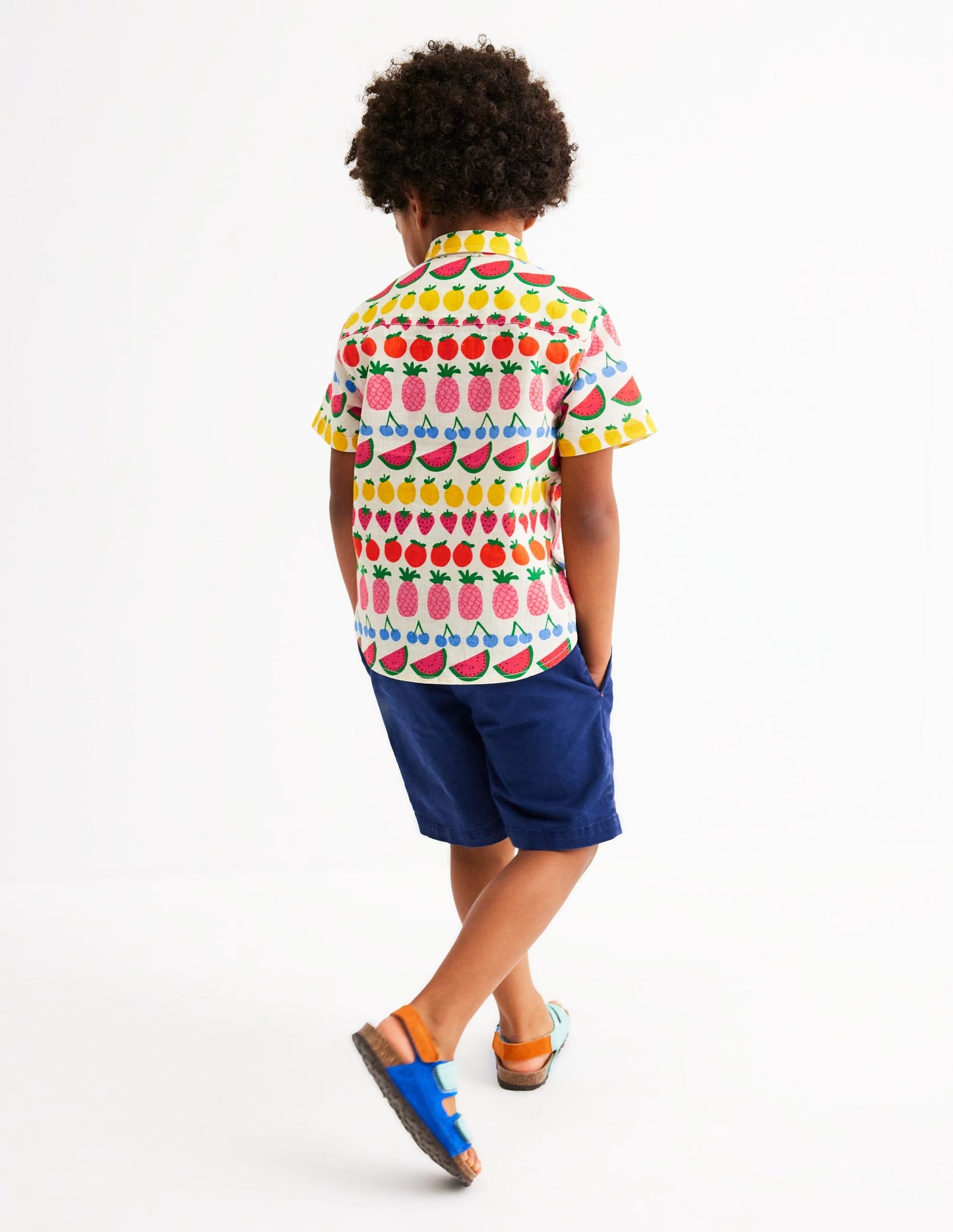 Cotton Linen Shirt-Fruit Stripe