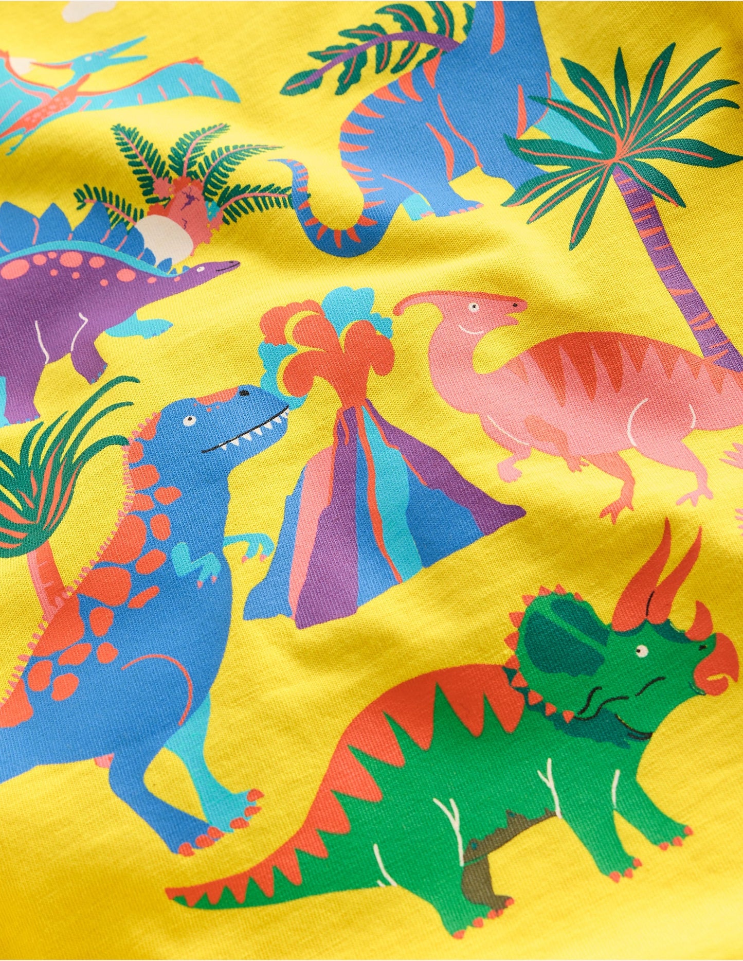 Front & Back Graphic T-shirt-Pineapple Yellow Dino